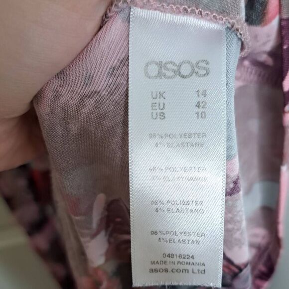 ASOS Women's Pink and Grey Iris Soft Midi Dress size 10 US - Picture 6 of 6